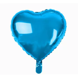 Folijas balons sirds, zila, spīdīga, 46cm 