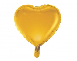Folijas balons sirds, zelta, matēta, 46cm