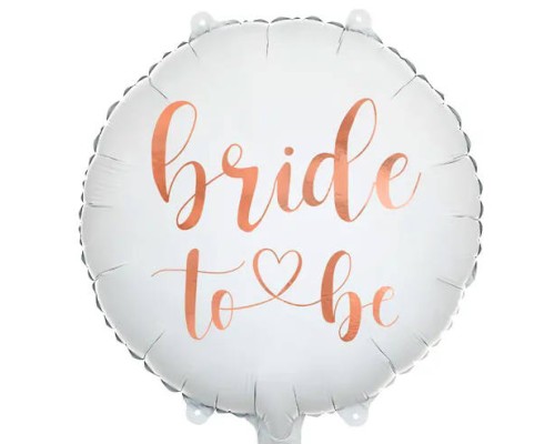 Folijas balons "bride to be", 45cm, balts, nespīdīgs, aplis