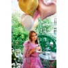 Folijas balons sirds, zelta, rozā, 75cm Folijas balons sirds, zelta, rozā, 75cm