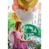 Folijas balons sirds, zelta, rozā, 75cm Folijas balons sirds, zelta, rozā, 75cm