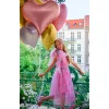 Folijas balons sirds, zelta, rozā, 75cm Folijas balons sirds, zelta, rozā, 75cm
