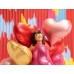 Folijas balons sirds, zelta, rozā, 75cm
