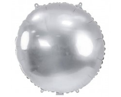 Folijas balons 59cm, aplis, sudraba