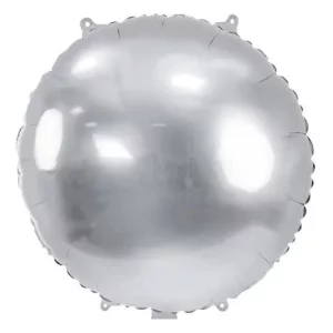 Folijas balons 59cm, aplis, sudraba