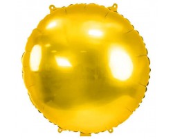 Folijas balons 59cm, aplis, zelta
