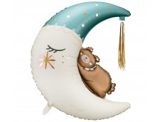 Folijas balons Debesis - Teddy bear on the moon, zils, 60cm Folijas balons Debesis - Teddy bear on the moon, zils, 60cm
