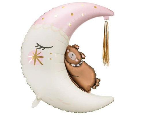 Folijas balons Debesis - Teddy bear on the moon, 60cm