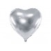 Folijas balons sirds, sudraba, 61cm