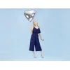 Folijas balons sirds, sudraba, 61cm