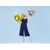 Folijas balons sirds, sudraba, 61cm