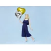Folijas balons sirds, sudraba, 61cm