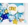 Folijas balons 90cm XL - cipars 1, zils gaiši, ar zelta kroni Folijas balons 90cm XL - cipars 1, zils gaiši, ar zelta kroni