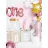 Folijas balons 90cm XL - cipars 1, rozā gaiši, ar zelta kroni Folijas balons 90cm XL - cipars 1, rozā gaiši, ar zelta kroni