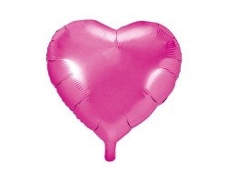 Folijas balons sirds, rozā, tumši, spīdīga, 45cm