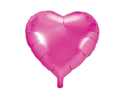 Folijas balons sirds, rozā, tum&scaron;i, spīdīga, 45cm