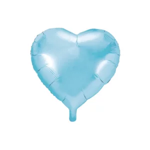 Folijas balons sirds, zila, gai&scaron;i, spīdīga, 45cm