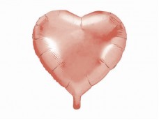 Folijas balons sirds, zelta, rozā, 45cm