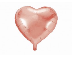 Folijas balons sirds, zelta, rozā, 45cm