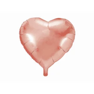 Folijas balons sirds, zelta, rozā, 45cm