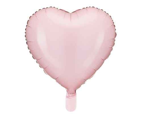 Folijas balons sirds, rozā, gaiši, maigi, 45cm