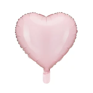 Folijas balons sirds, rozā, gaiši, maigi, 45cm