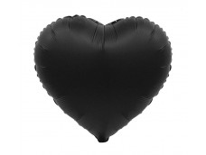 Folijas balons sirds, melna, matēta, 46cm