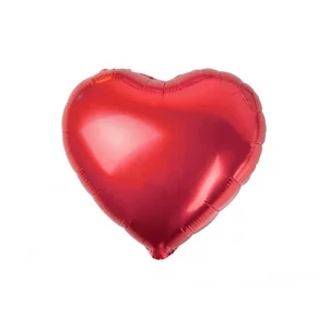 Folijas balons sirds, sarkana, spīdīga, 46cm