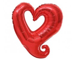 Folijas balons Mīlu - Sirds, sarkana, atvērta, 60cm, Flexmetal