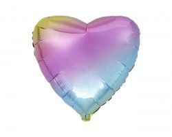 Folijas balons sirds, varavīksne, 46cm, Flexmetal