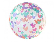 Folijas balons Mīlu - Sirsniņas, 46cm bumba, crystal