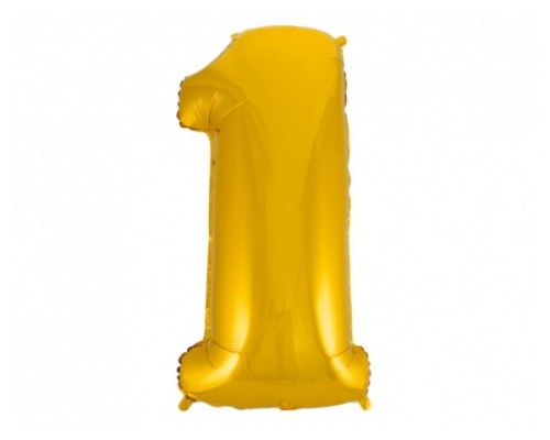 Folijas balons 96cm XXL - cipars 1, zelta