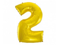 Folijas balons 96cm XXL - cipars 2, zelta