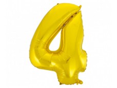 Folijas balons 96cm XXL - cipars 4, zelta