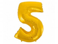 Folijas balons 96cm XXL - cipars 5, zelta