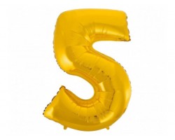 Folijas balons 96cm XXL - cipars 5, zelta