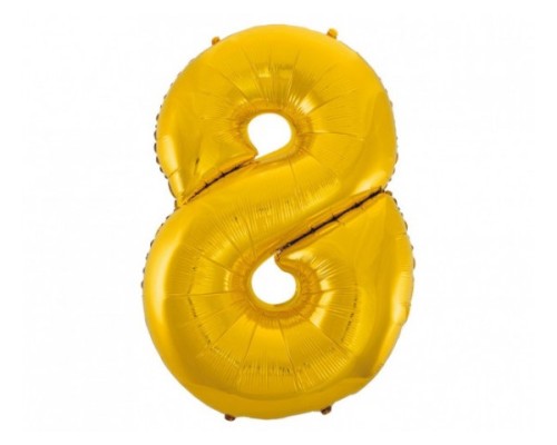 Folijas balons 96cm XXL - cipars 8, zelta