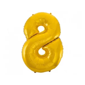 Folijas balons 92cm XXL - cipars 8, zelta
