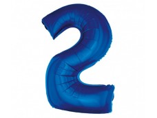 Folijas balons 96cm XXL - cipars 2, zils