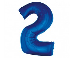 Folijas balons 96cm XXL - cipars 2, zils