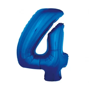 Folijas balons 92cm XXL - cipars 4, zils Folijas balons 92cm XXL - cipars 4, zils