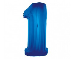 Folijas balons 96cm XXL - cipars 1, zils