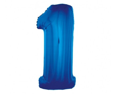 Folijas balons 96cm XXL - cipars 1, zils