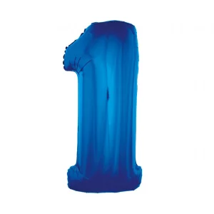 Folijas balons 92cm XXL - cipars 1, zils