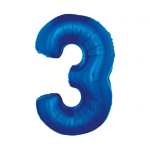 Folijas balons 92cm XXL - cipars 3, zils Folijas balons 92cm XXL - cipars 3, zils