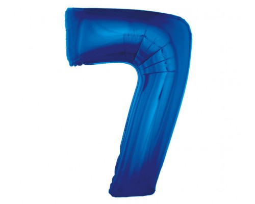 Folijas balons 96cm XXL - cipars 7, zils