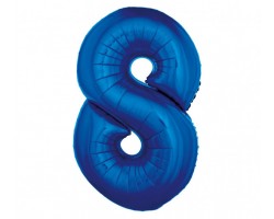 Folijas balons 96cm XXL - cipars 8, zils