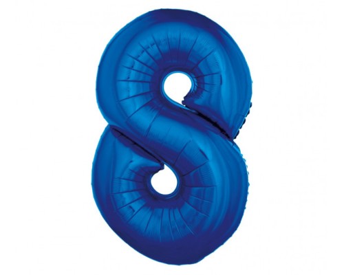 Folijas balons 96cm XXL - cipars 8, zils