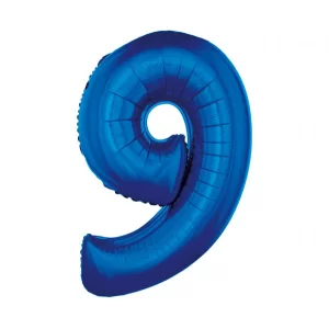 Folijas balons 92cm XXL - cipars 9, zils Folijas balons 92cm XXL - cipars 9, zils