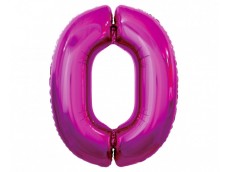 Folijas balons 96cm XXL - cipars 0, rozā